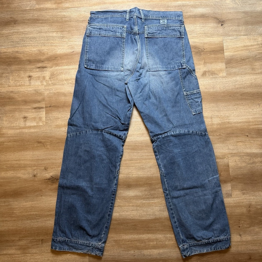 Diesel Carpenter Jeans Men 33x32 Blue Type 63 Relaxed Straight Italy Double Knee